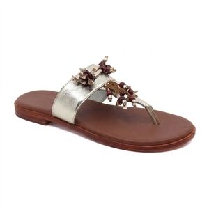 NEW FREE PEOPLE women's sadie fringe sandal in gold metallic